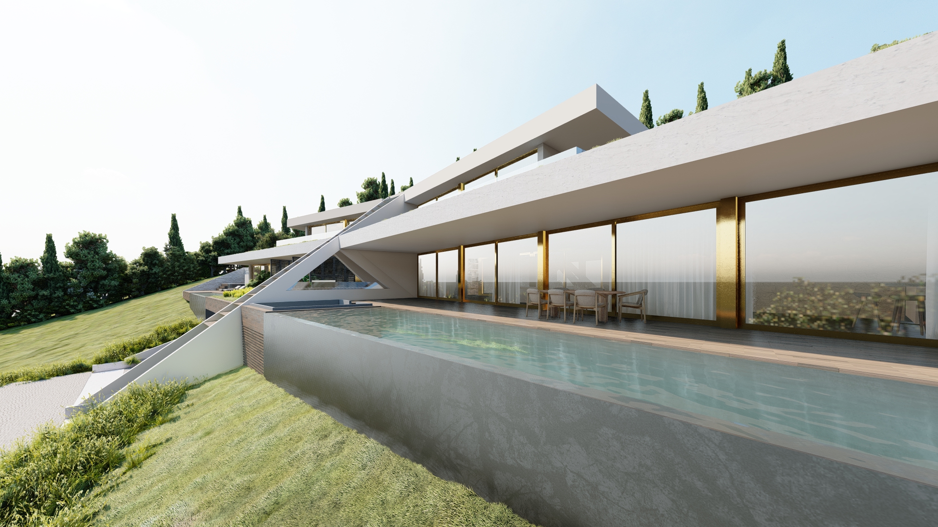 Ortus Villa Aerial View - CUBICS Architecture, Georgios Kyriakopoulos Architect & Mihaela Shtirkova Civil Engineer